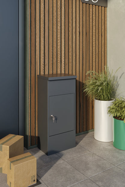 Lockable Outdoor Parcel Drop Box – Secure Package Locker with Protective Overhang | Multiple Sizes & Colors - KPD Series