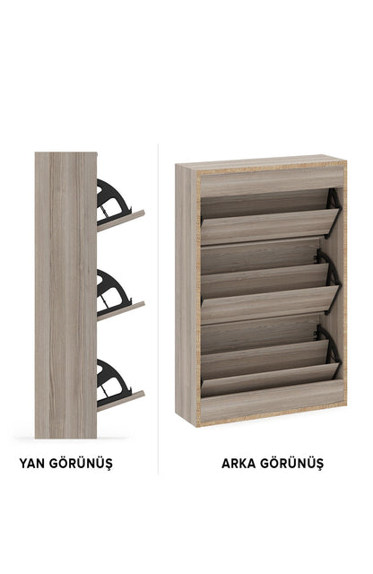 3-Tier Wooden Shoe Cabinet
