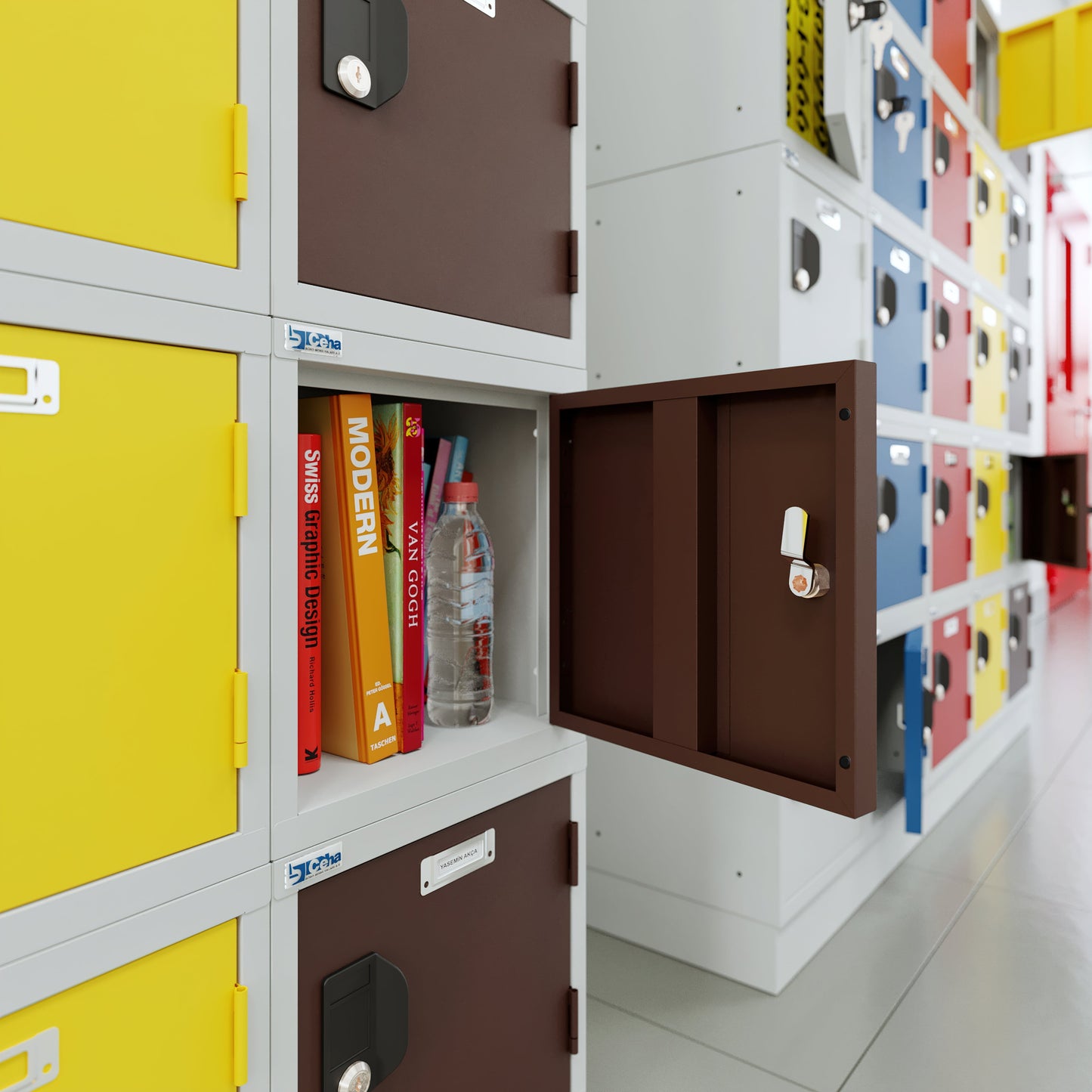 Stackable Cube Lockers, OKK Series, Lockable, 12" & 15", Multi-Color